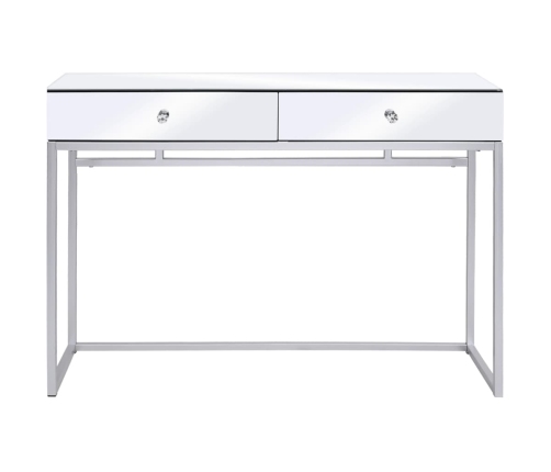 vidaXL Mesa consola de espejo de acero y vidrio 107x33x77 cm