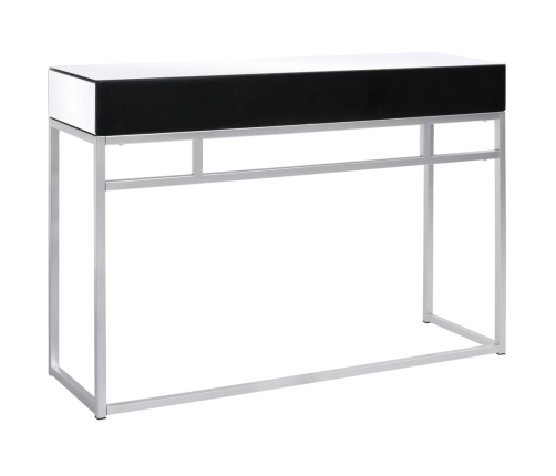 vidaXL Mesa consola de espejo de acero y vidrio 107x33x77 cm