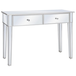 Mesa consola de espejo de MDF y vidrio 106,5x38x76,5