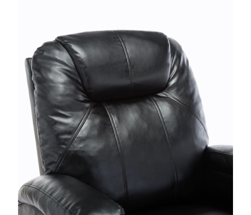 Sillón de masaje mecedora de cuero sintético negro