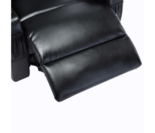 Sillón de masaje mecedora de cuero sintético negro