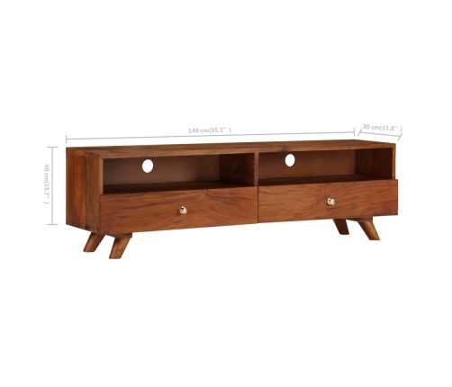 Mueble para TV de madera maciza reciclada 140x30x40 cm