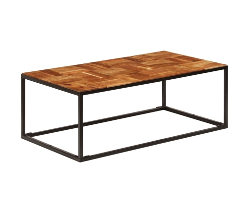 vidaXL Mesa de centro madera maciza de acacia y acero 110x60x40 cm