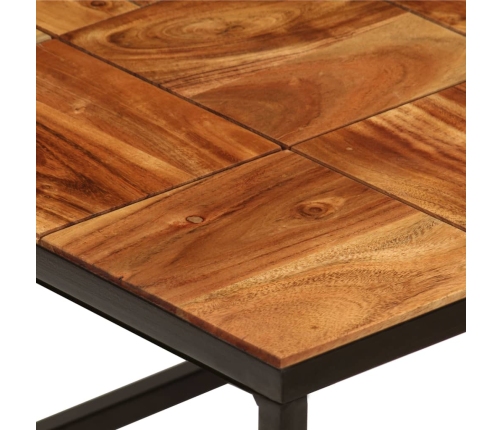 vidaXL Mesa de centro madera maciza de acacia y acero 110x60x40 cm