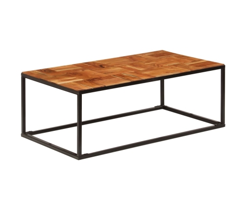 vidaXL Mesa de centro madera maciza de acacia y acero 110x60x40 cm