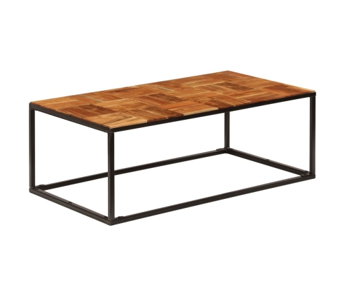 vidaXL Mesa de centro madera maciza de acacia y acero 110x60x40 cm