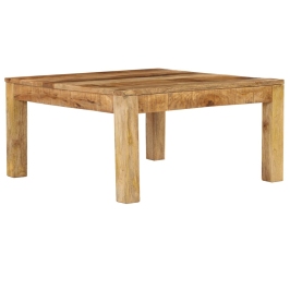 Mesa de centro de madera maciza de mango 80x80x40 cm