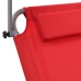 vidaXL Tumbona plegable con toldo y ruedas acero roja