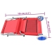 vidaXL Tumbona plegable con toldo y ruedas acero roja