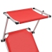 Tumbona plegable con techo aluminio y textileno roja