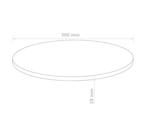 Tablero de mesa redondo MDF 500x18 mm