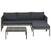 Set de muebles de jardín 3 pzas y cojines ratán sintético gris