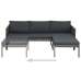 Set de muebles de jardín 3 pzas y cojines ratán sintético gris