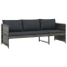 Set de muebles de jardín 3 pzas y cojines ratán sintético gris