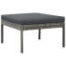 Set de muebles de jardín 3 pzas y cojines ratán sintético gris