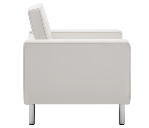 Sillón de cuero sintético blanco