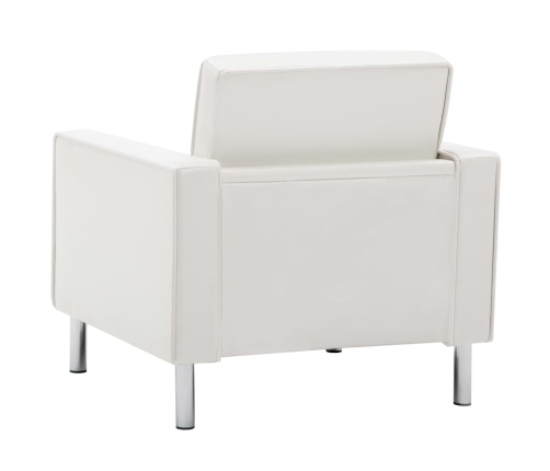 Sillón de cuero sintético blanco