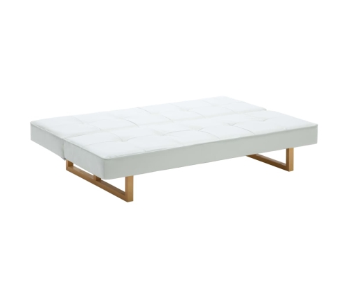 Sofá cama de cuero sintético blanco