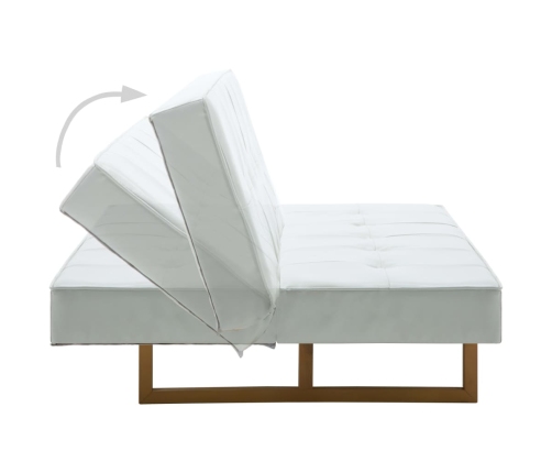 Sofá cama de cuero sintético blanco