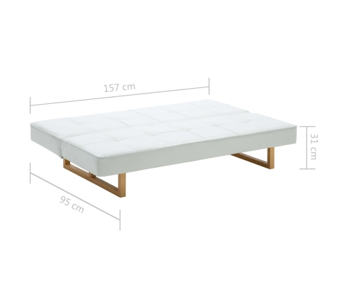 Sofá cama de cuero sintético blanco