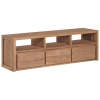 Mueble para TV madera maciza teca acabado natural 120x30x40 cm