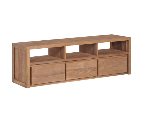 Mueble para TV madera maciza teca acabado natural 120x30x40 cm