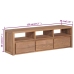 Mueble para TV madera maciza teca acabado natural 120x30x40 cm