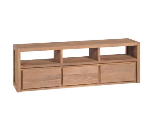 Mueble para TV madera maciza teca acabado natural 120x30x40 cm