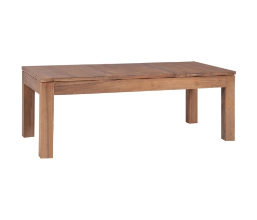 vidaXL Mesa de centro madera teca maciza acabado natural 110x60x40 cm