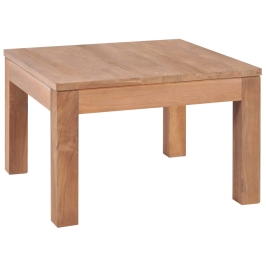 Mesa de centro madera teca maciza acabado natural 60x60x40 cm