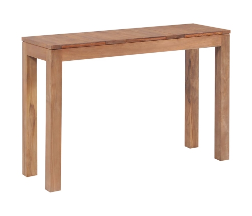 Mesa consola de madera teca maciza acabado natural 110x35x76 cm