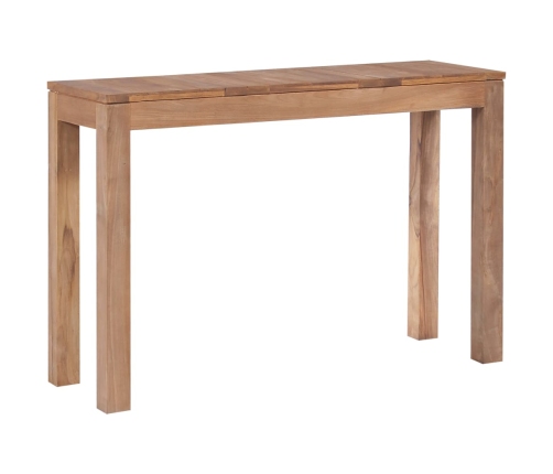 Mesa consola de madera teca maciza acabado natural 110x35x76 cm