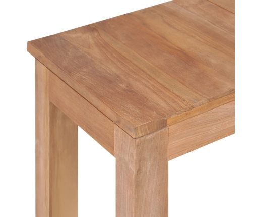 Mesa consola de madera teca maciza acabado natural 110x35x76 cm