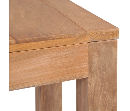 Mesa consola de madera teca maciza acabado natural 110x35x76 cm