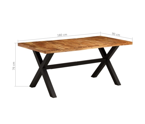 Juego de mesas de comedor 7 uds madera maciza de acacia y mango