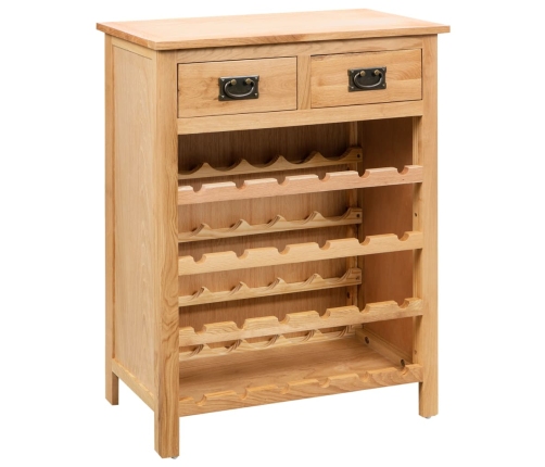 Mueble botellero de madera maciza de roble 72x32x90 cm