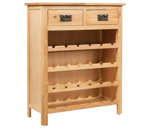 Mueble botellero de madera maciza de roble 72x32x90 cm