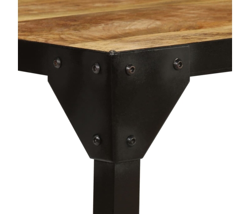 vidaXL Mesa de centro de madera maciza de mango rugosa y acero 110 cm