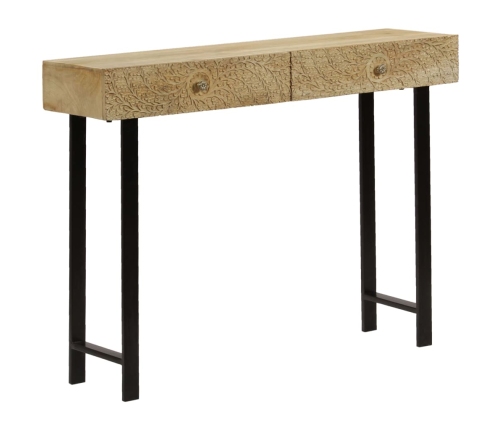 Mesa consola de madera maciza de mango 102x30x79 cm