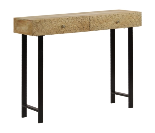 Mesa consola de madera maciza de mango 102x30x79 cm