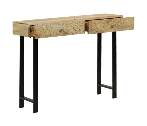 Mesa consola de madera maciza de mango 102x30x79 cm