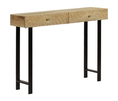 Mesa consola de madera maciza de mango 102x30x79 cm