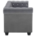 Sofá chesterfield de 3 plazas de terciopelo 199x75x72 cm gris