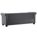 Sofá chesterfield de 3 plazas de terciopelo 199x75x72 cm gris