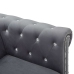 Sofá chesterfield de 3 plazas de terciopelo 199x75x72 cm gris