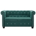 Sofá chesterfield de 2 plazas de terciopelo 146x75x72 cm verde