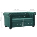 Sofá chesterfield de 2 plazas de terciopelo 146x75x72 cm verde