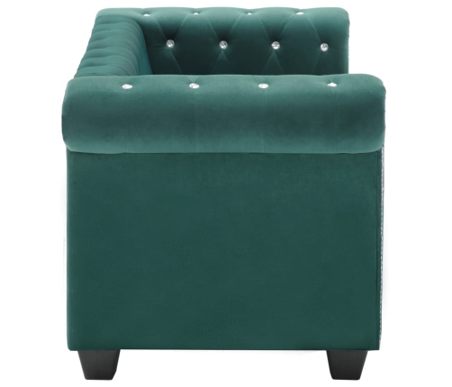 Sofá chesterfield de 2 plazas de terciopelo 146x75x72 cm verde
