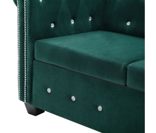 Sofá chesterfield de 2 plazas de terciopelo 146x75x72 cm verde
