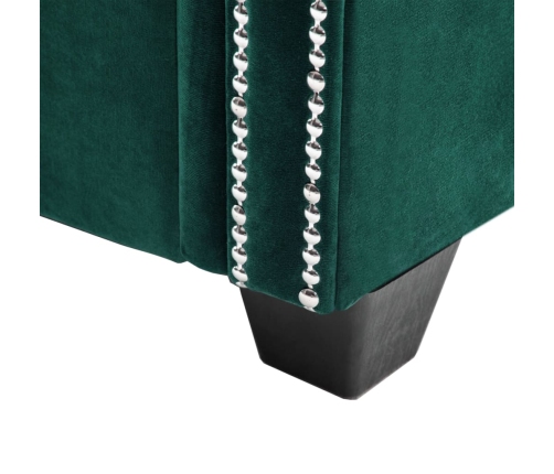 Sofá chesterfield de 2 plazas de terciopelo 146x75x72 cm verde